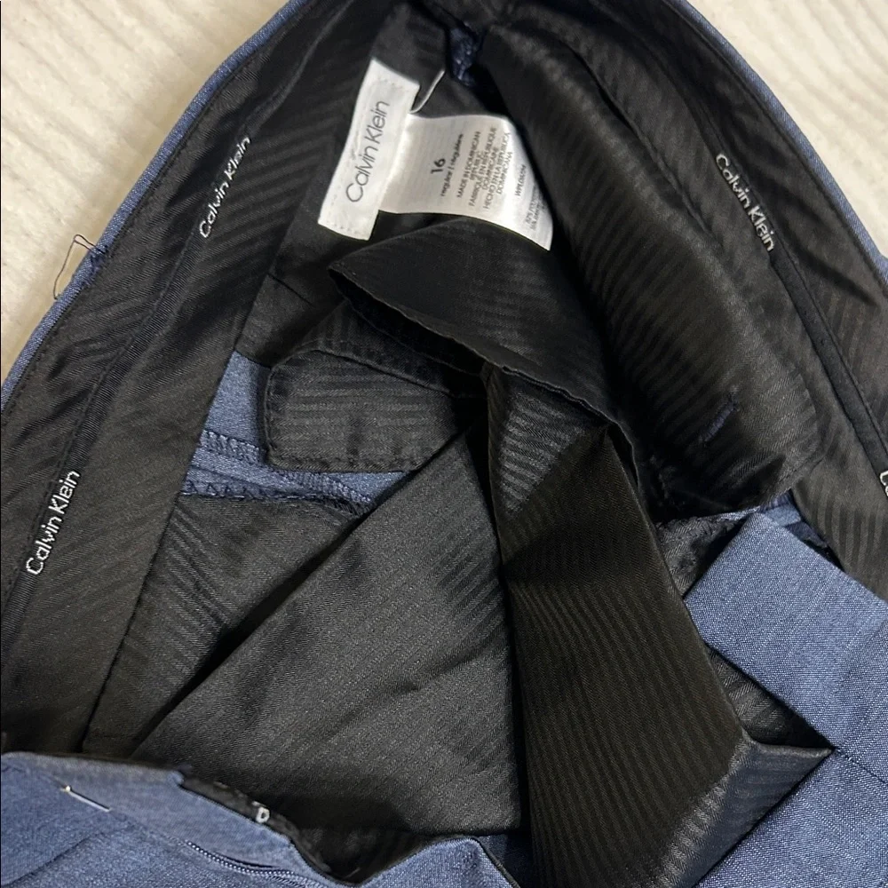 NWT Calvin Klein Boys Mixed Size, Slim Fit Medium Blue Single Breasted Suit - Picture 10 of 11